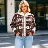 Women's Knit Cardigan with Lapel, Single-Breasted, Long Sleeve, Loose Fit, Casual Winter Coat