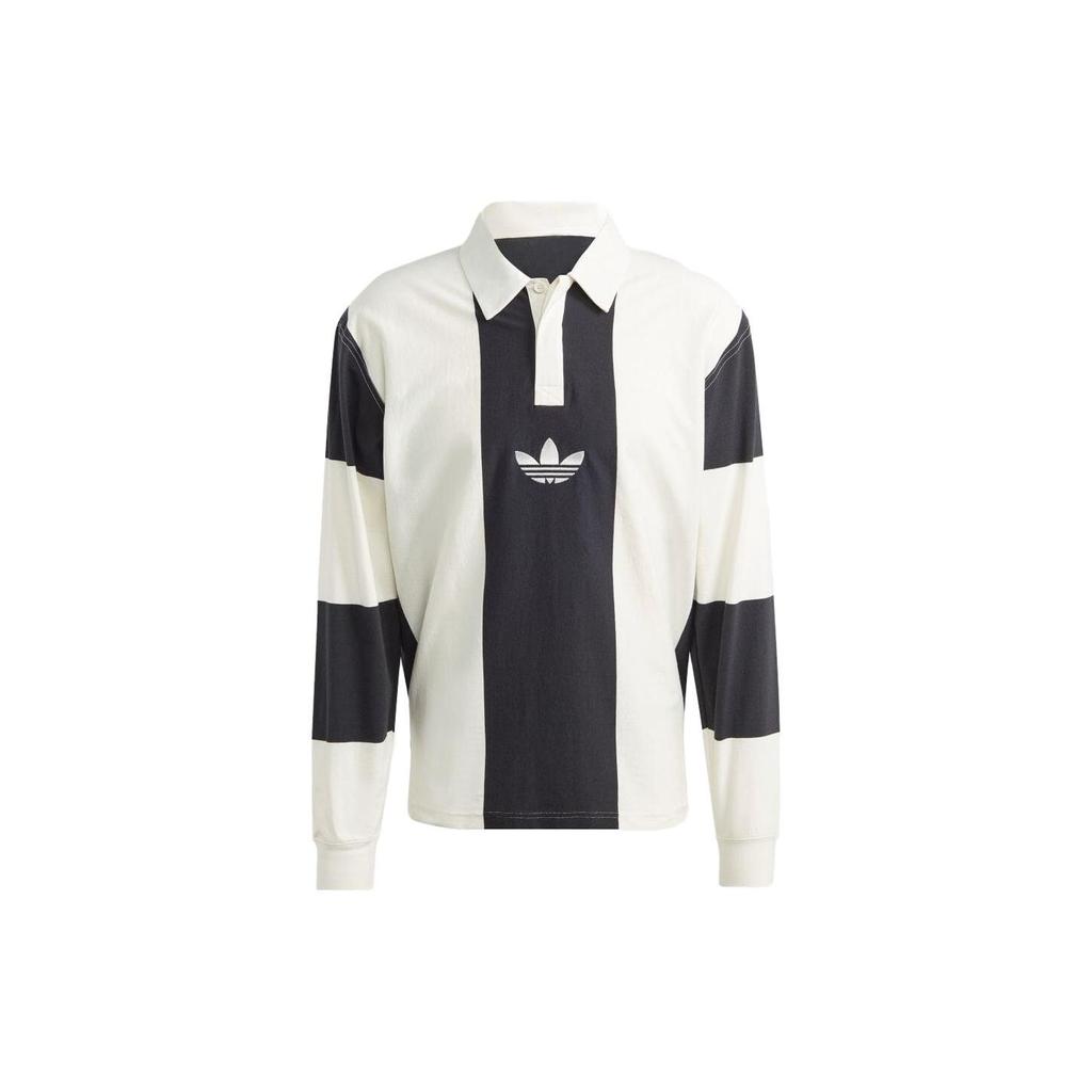 Adidas Originals Striped Colorblock Loose Fit Polo Shirt Men Tops Black HZ0708