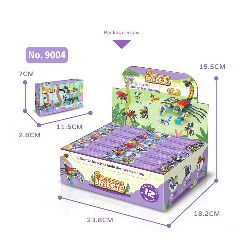 

Non-Toxic 12-In-1 City Creativity Jungle Animals Zoo Insect Spider Dragonfly Ladybug Bee Model Building Blocks Bricks Collectible Toys