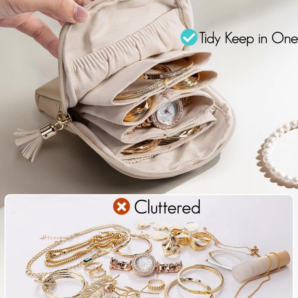 PU Leather Mini Cosmetic Bag Earrings Bracelet Jewelry Holder Jewelry Packing Bag  Vacation