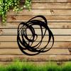 Metal Wall Art Sculpture Black Modern Circular Design Indoor Outdoor Decor