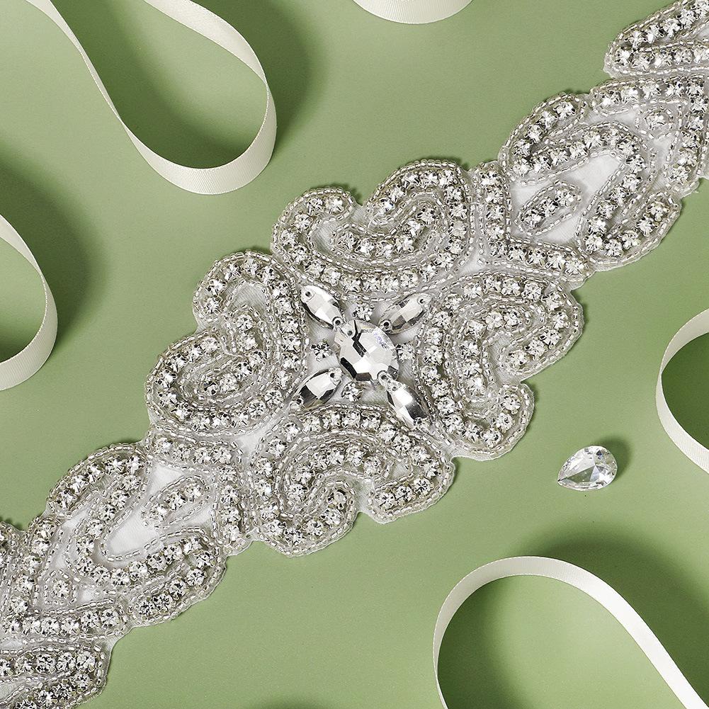 Luxurious Bridal Rhinestone Waistband - European & American Wedding Dress Belt