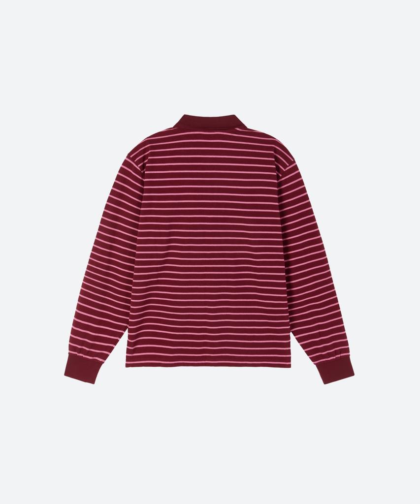 MOONSUN M.C Unisex, Stripe Pk Shirt / Burgundy