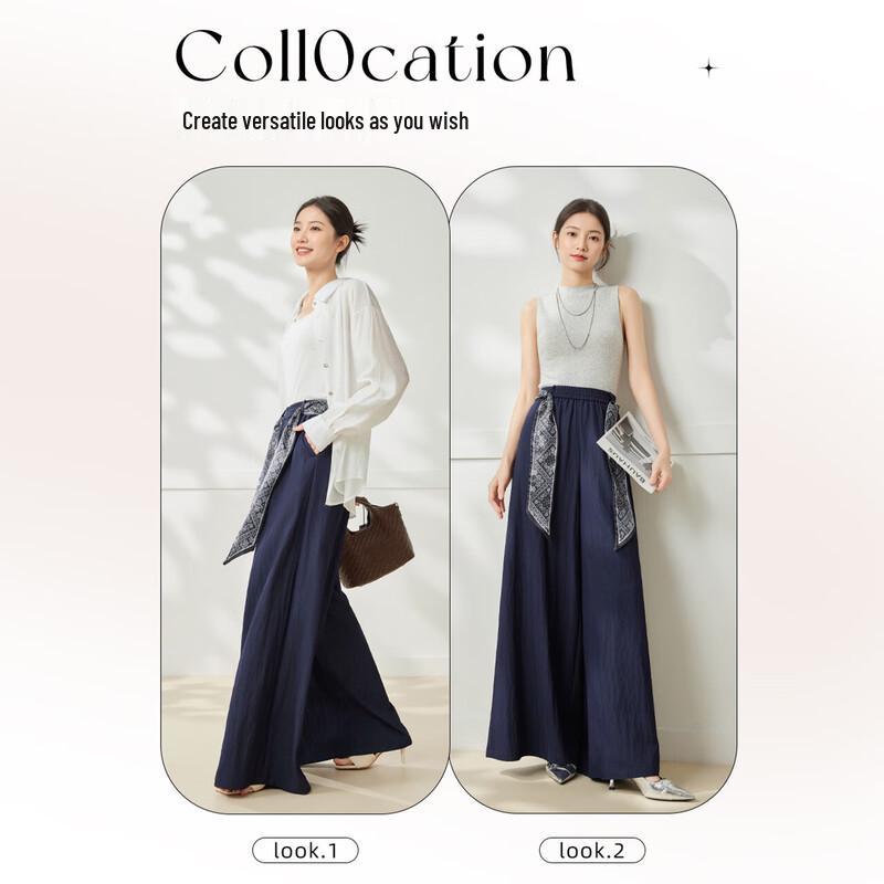 IEF 2025 Summer/Autumn French Style Loose Wide-Leg Commuter Pants