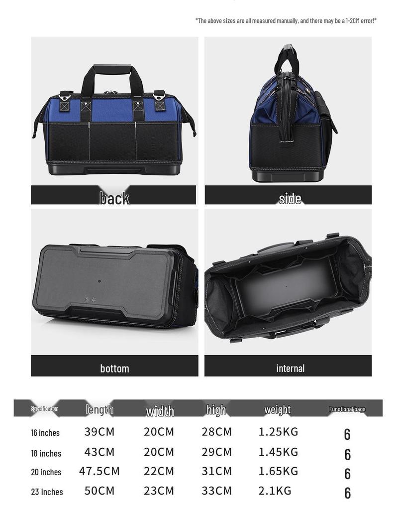 Portable Multifunctional Tool Bag: Durable, Wear-Resistant Canvas for Hardware Repairs and Electricians