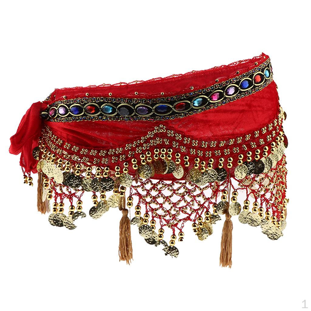 Belly Dance Hip Scarf Wrap Belt Indian Dancer Skirt Latin Costumes