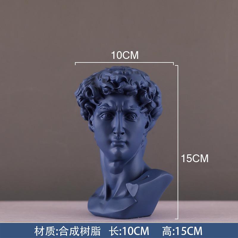 Dropship David Statue Bust Head Sculpture Cheap Red Blue White Resin the David Bust (as the picture,One Size)
