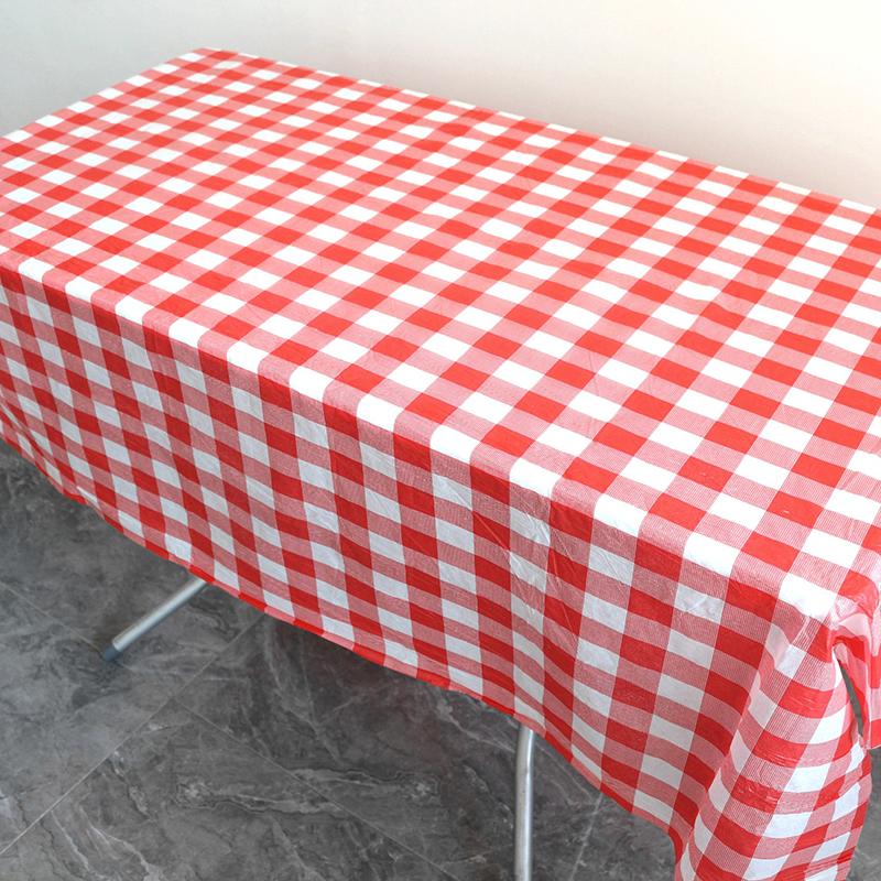 Rot Schwarz Karierte Einweg-Tischdecke Hochzeit Geburtstagsparty Indoor Outdoor Picknick Tischdecke Kunststoff Wasserdichte Tischdecke