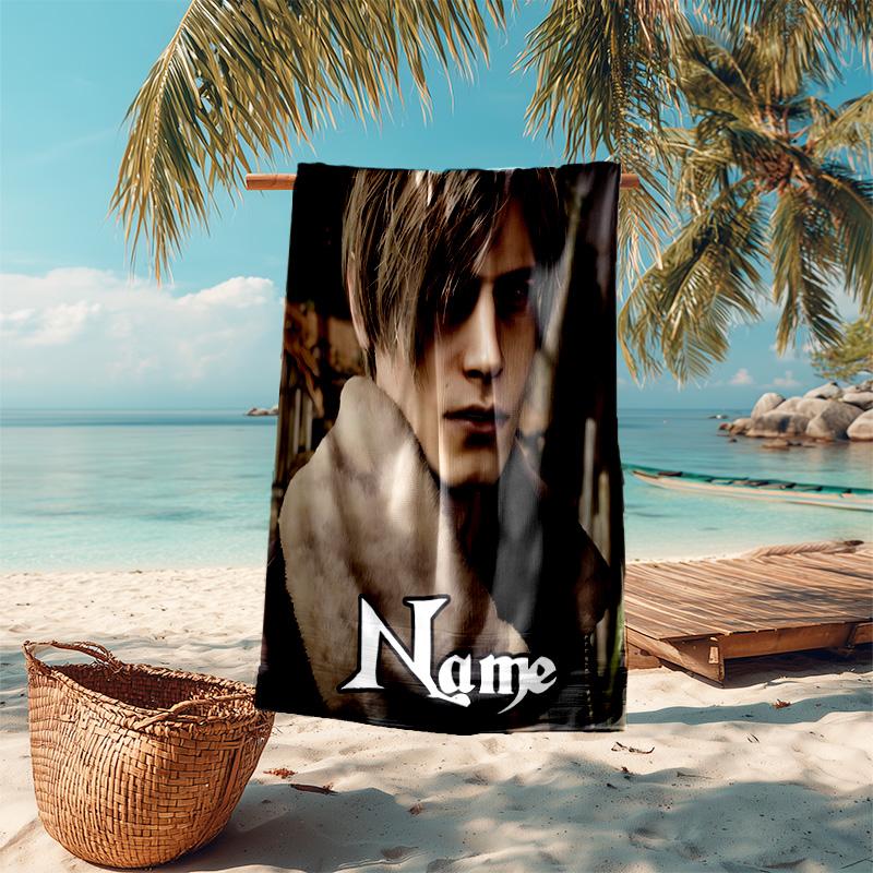 Personalized Customized Proof Beach Towel with Resident Evil Leon S. Kennedy Pattern - Soft, Absorbent,quick-drying,perfect Swimming,camping&bathing