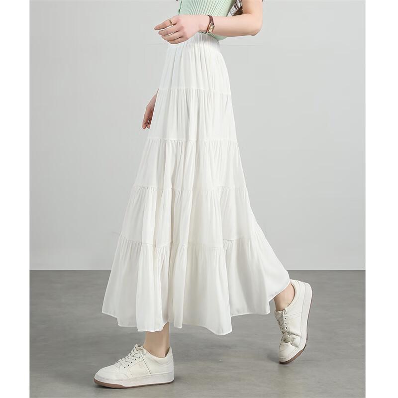 Fee Stil Patchwork Weiß A-Linie Midi Rock