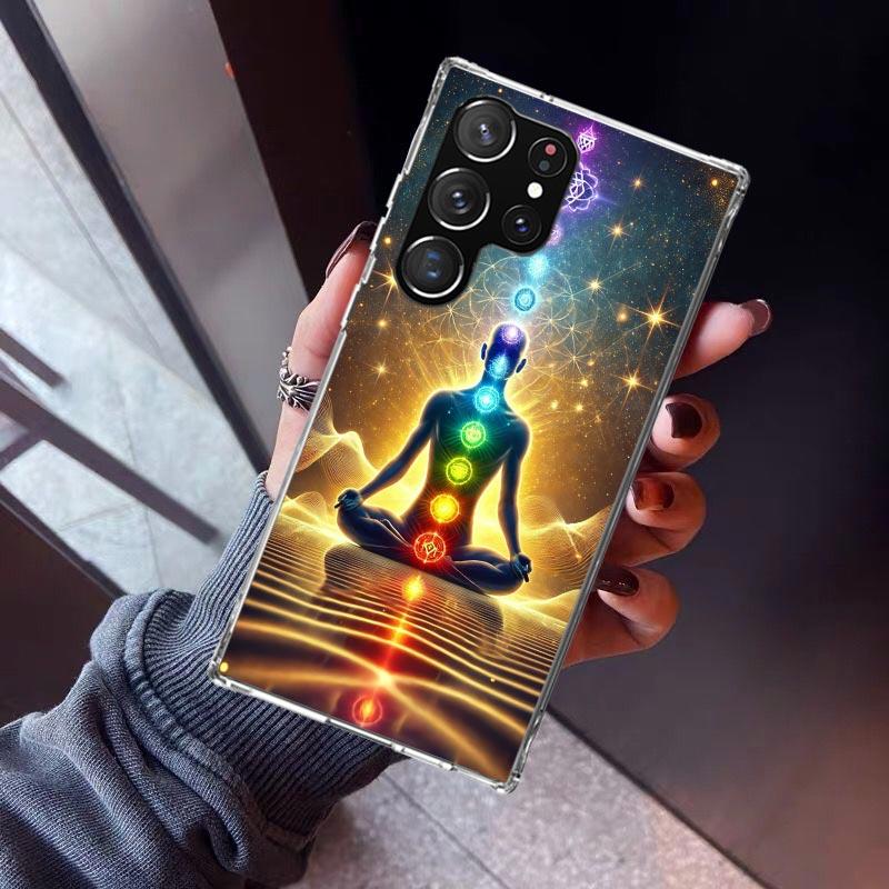 Yoga Chakra Spiritual Energy Universe Phone Case For Samsung Galaxy S23 S24 S25 Edge S26 Ultra S22 + S21 Plus S20 FE Cover Silic