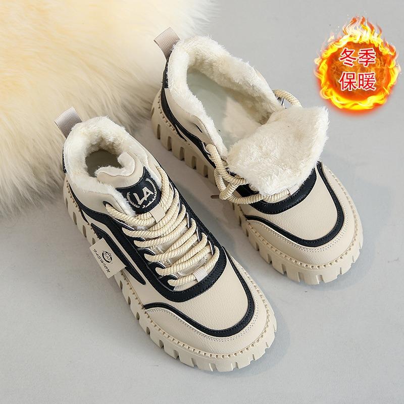 New winter cotton shoes women's velvet high-top casual shoes platform snow boots warm short boots 21-1