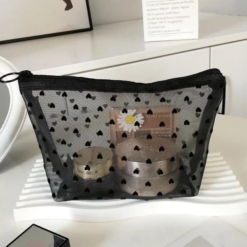 1PCS Transparent Toiletry Wash Bags Mesh Makeup Case Organizer Storage Pouch Casual Make Up Women Neceser Travel Cosmetic Bag