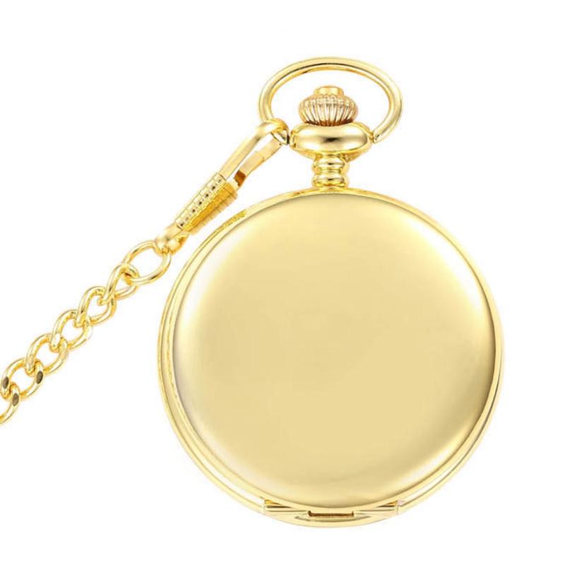 Modern Fashion Mens Fob Watches With Necklace Chain Classic Golden Men Quartz Pocket Watch