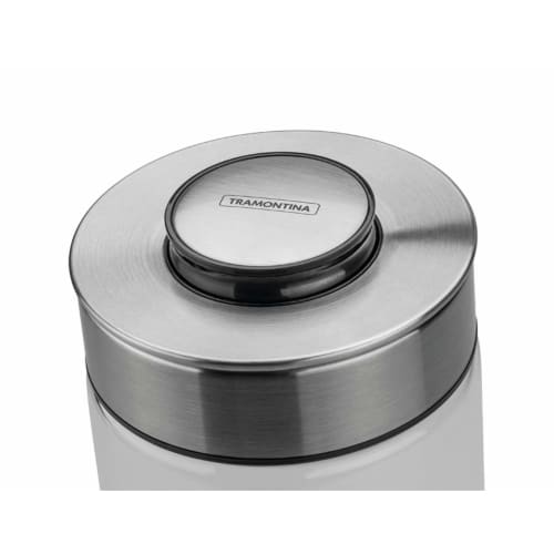 TRAMONTINA Airtight Food Storage Container (Glass Container with Stainless Steel Lid) 0.7L, Prezza, Heat-Resistant Glass