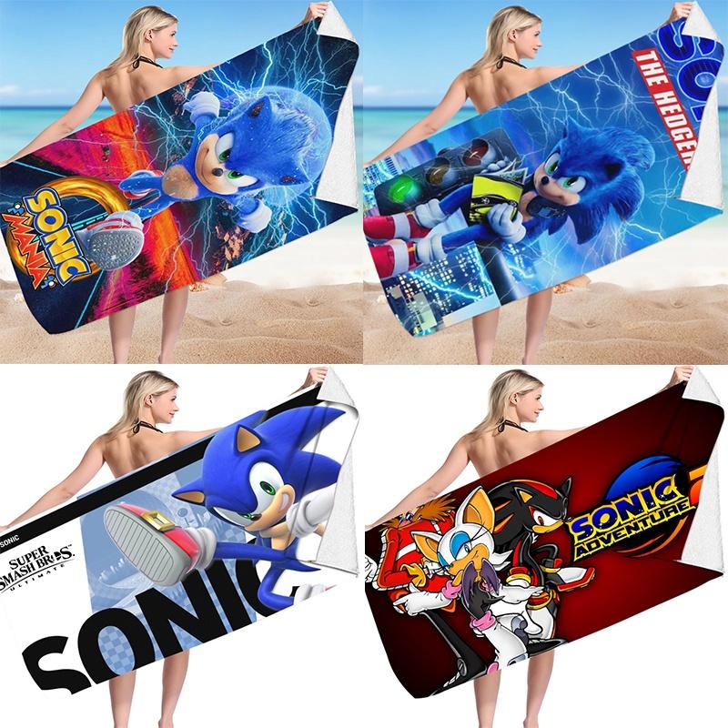 Sonic Beach Towel Microfiber Bath Towel For Kids And Adults Soft And Cozy With Eye-catching Design