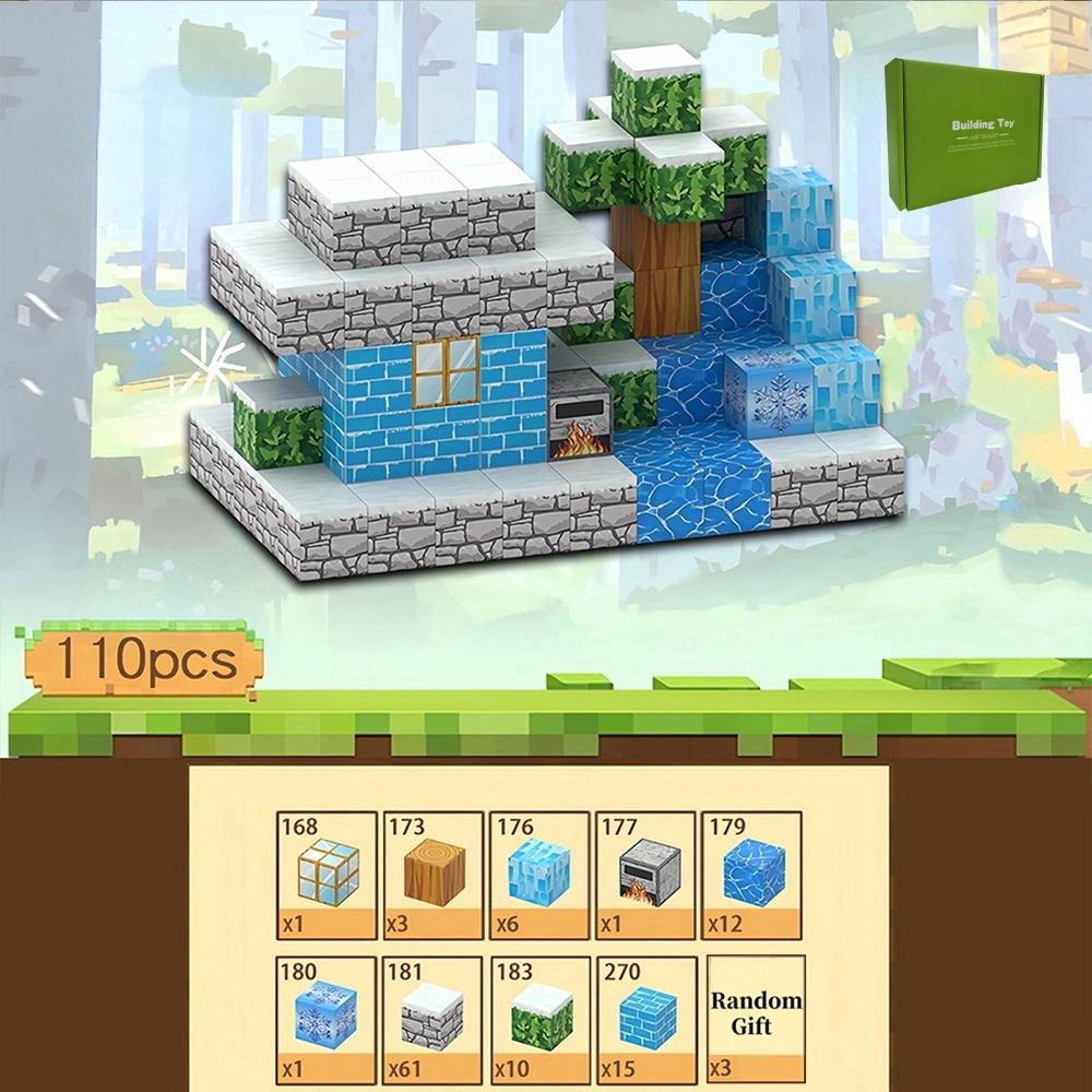 Non-Toxic Diy Magnetic Blocks - Build Mine Magnet World Set Magnetic Building Stem Toys For Kids Birthday Christmas Halloween Gifts