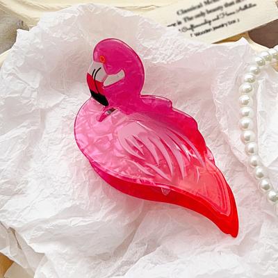 1 Stück Frühling Acetat Flamingo Haarspange für Frauen Mädchen, Cartoon Vogel Kieferklammer Süßes Mädchen Krabben Haarspange Haarschmuck