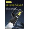 2 IN 1 Ultra Bright Portable LED Flashlight High-power Rechargeable Spotlight with COB Side Lights Supporting Telescopic Zoom