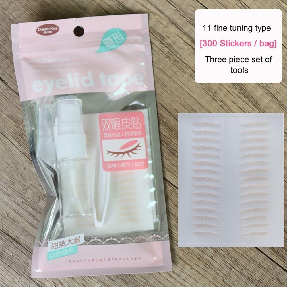 200 Pairs Fold Eyelid Lace Mesh Eyelid Sticker Water Spray Self-adhesive Fiber  Makeup Tools