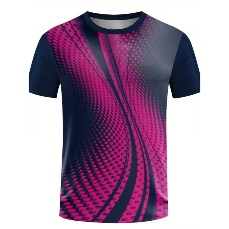 New Summer Men's 3D Digital Printed Soccer Jersey, Loose Fit, Breathable, Quick-Drying, Short-Sleeve Sports Training Jersey