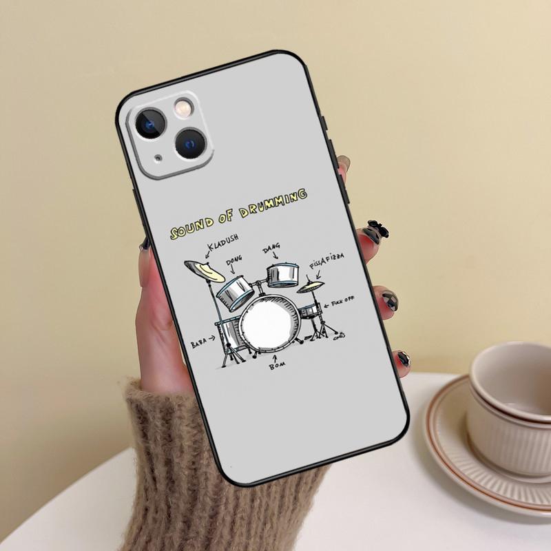 Drum Drummer Music Dj Phone Case For iPhone 14 13 12 11 15 16 Pro Max 7 8 Plus X XR XS Max 12 13 Mini Cover Case