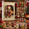 Hund Adventskalender 24 Tage 2D Acryl Hundeanhänger Countdown Kalender Weihnachten Tieranhänger für Kinder Jungen Mädchen Party Fenster Balkon