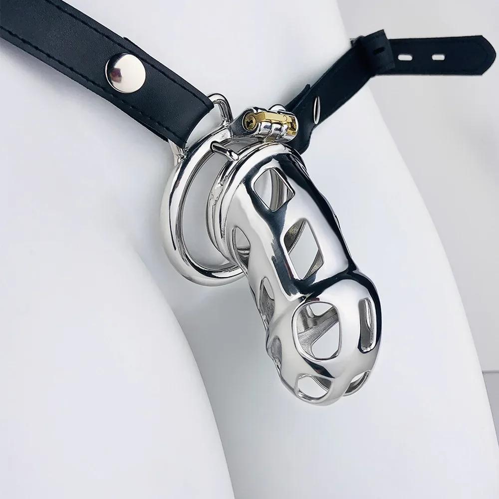 2024 New Cobra Metal Chastity Cage Devices Chastity Belt Penis Lock Cobra Penis Cage Cock Rings Men Cuckold Lockdown Bird Adult Sex Toys 18+