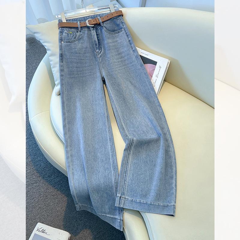 

Лето 2025 Женские Светлые Укороченные Джинсы с Высокой Посадкой в Ретро Стиле - Маленький Размер, Свободные, Прямые, Узкие и Широкие Модели 30/2XL for 125-135 kg