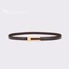Women's Retro Black Thin Belt - Classic, Versatile, Perfect for Skirts, Shirts, and Suits