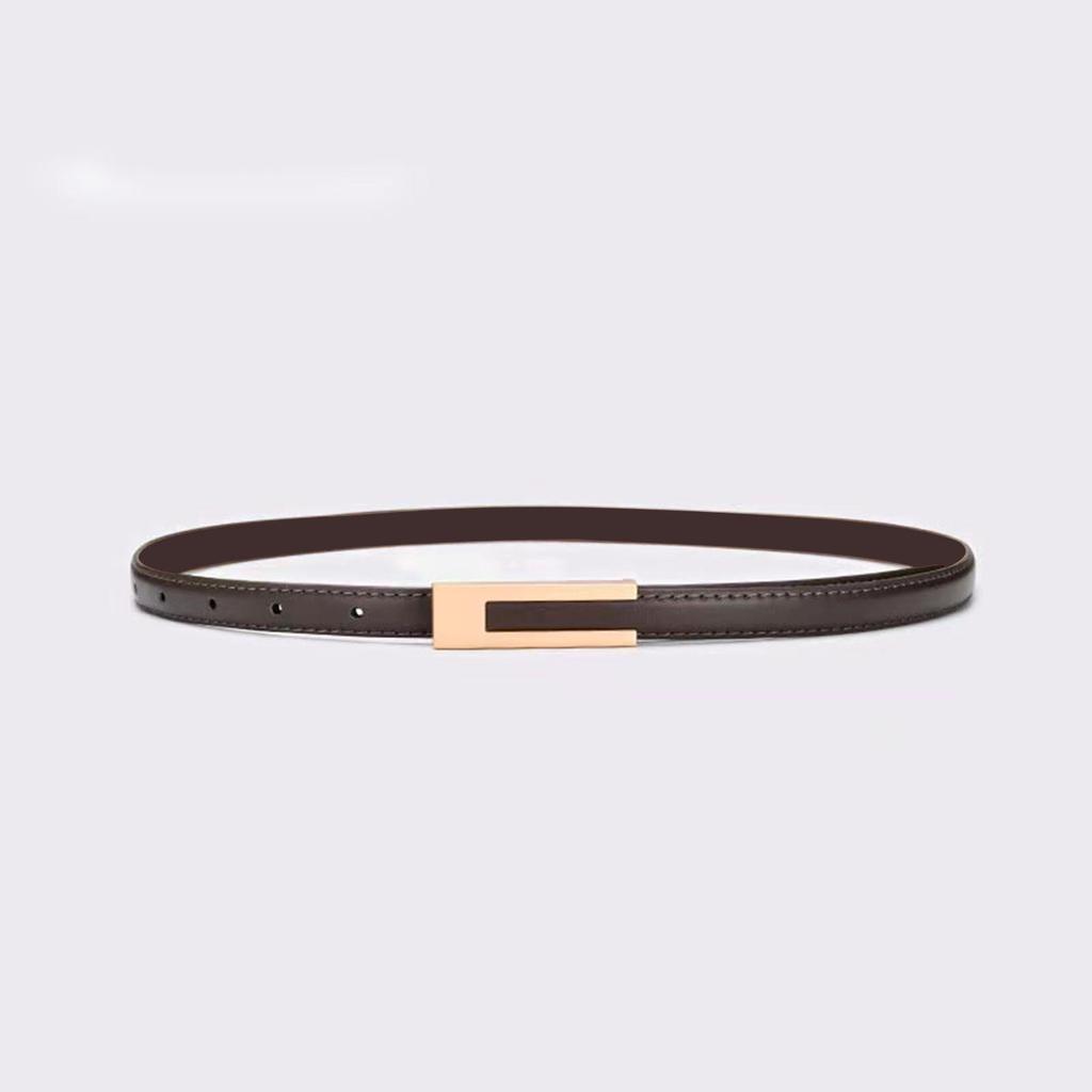 Women's Retro Black Thin Belt - Classic, Versatile, Perfect for Skirts, Shirts, and Suits