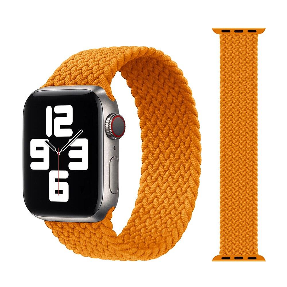 Fabric Braided Solo Loop Nylon Strap For Apple Watch 7 6 Band 44mm 40mm 38mm 42mm 41mm 45mm Elastic for iWatch Series 6 SE 5 4 3