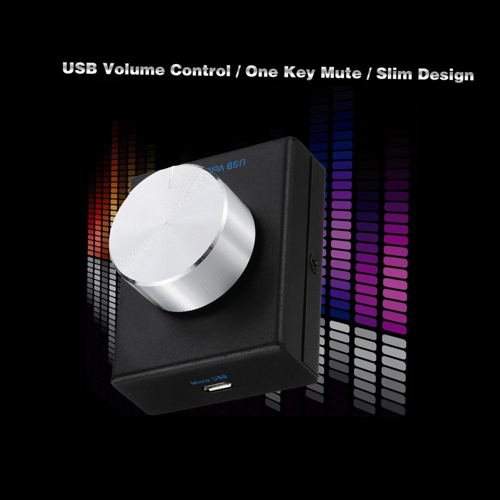 USB Volume Control Computer Speaker Audio Volume Controller Adjuster with One Key Mute Function PC