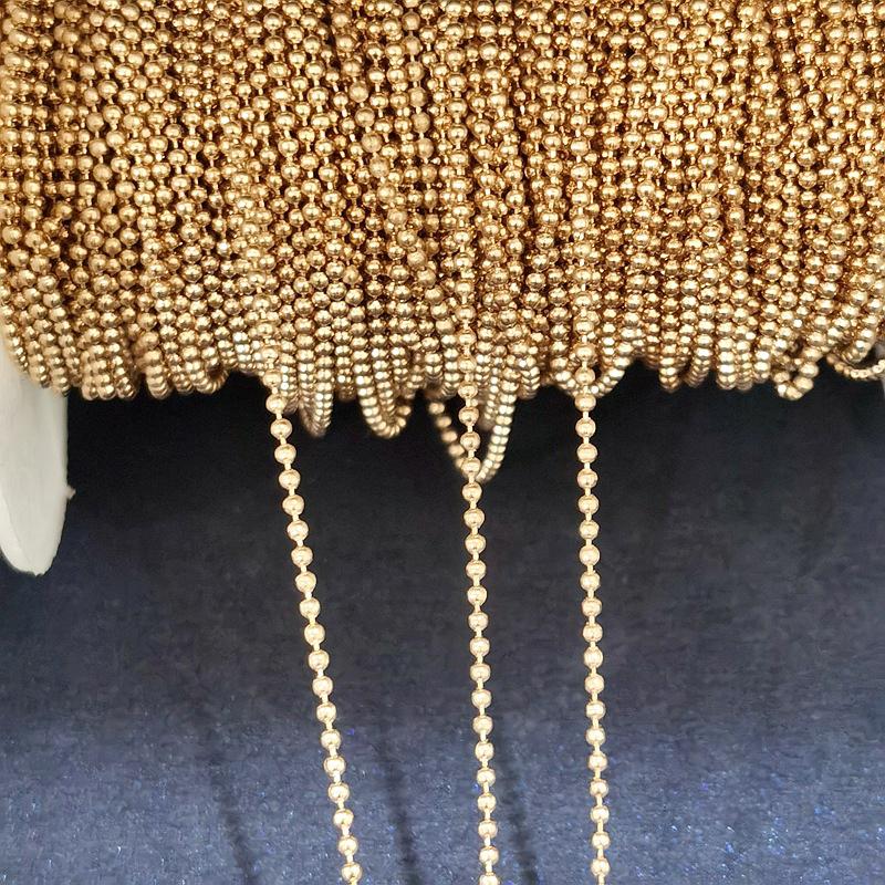 No Fade 2meters 1/1.2/1.5mm Beaded Ball Chain Copper Chains for DIY Bracelet Necklace Jewelry Making Components Supplies