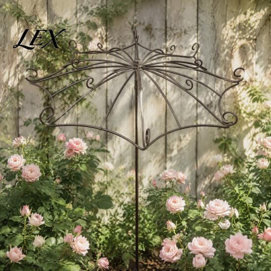 Heavy Duty Iron Support for Clematis Vintage Umbrella Garden Trellis, Metal Climbing Plant Support, Shape Patio Trellis Ivy Vines Roses Clematis,
