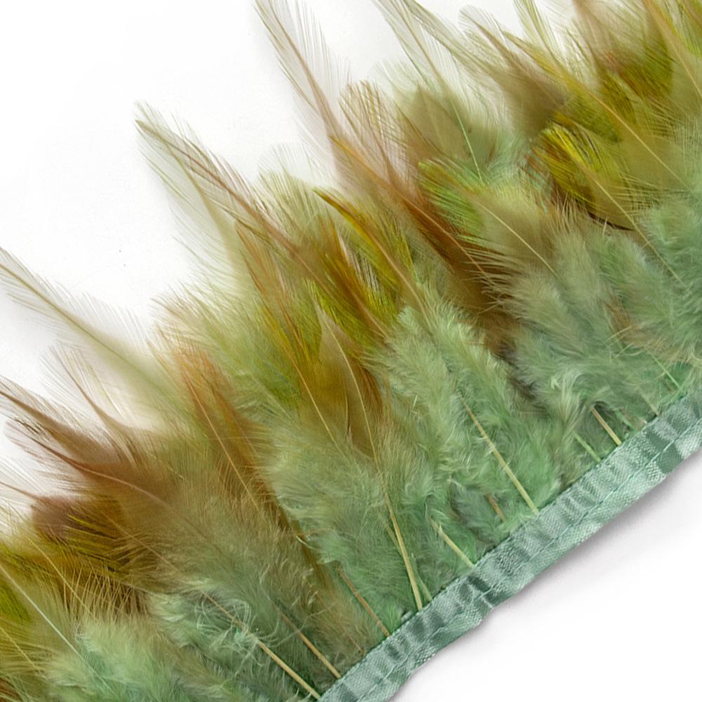 1 Meter Colorful Chicken Feather Tassel Decorated On Tape Chicken Feather With Sewing Fly Dress Lace Decoration
