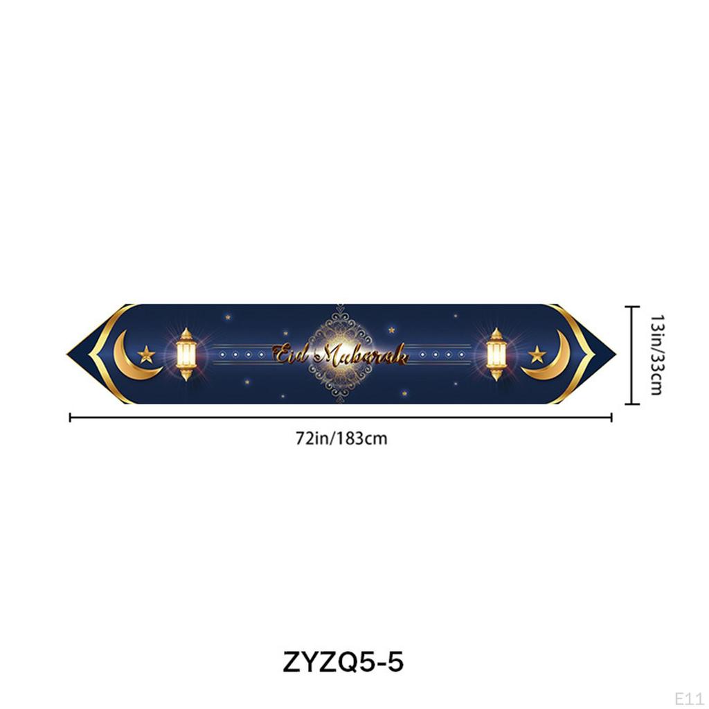 Eid Mubarak Table Runner Moon Mosque Star Ramadan Runners for Dresser