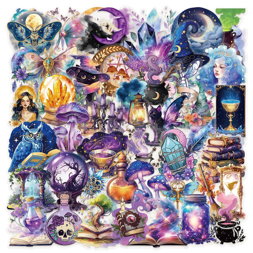 50Pcs Magic Planet Stickers Handheld Materials Phone Cases Laptops Suitcases Transparent Waterproof Decals