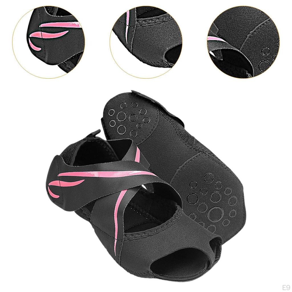 Socks for Women Grip Cross Tie Breathable Anti Skid Toeless Sports Fitness, Workout,