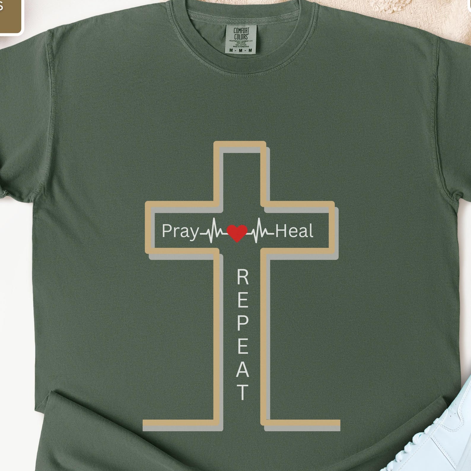 Faith-Inspired T-Shirt: Pray Heal Repeat - Christian Apparel 4XL