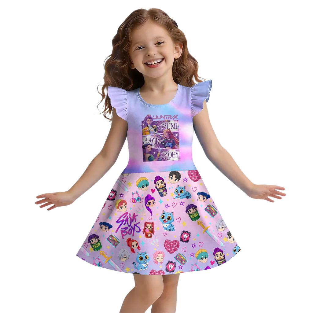 Children's Sleeveless U-neck Summer A-line Floral Casual Holiday Dress