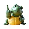 Middle Finger Turtle Figurine Resin Cartoon Turtle Statue Desk Buddy Hand-Painted Turtle