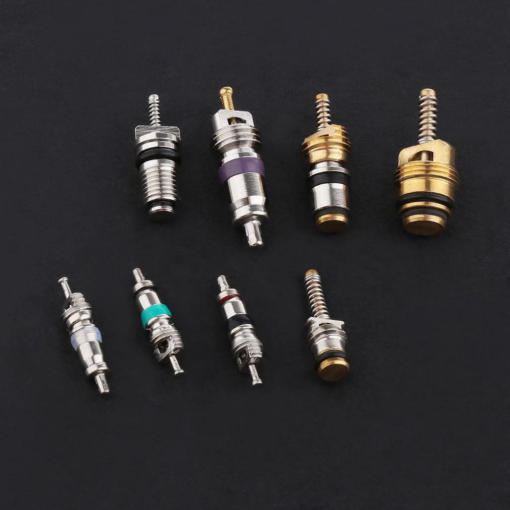 Kesoto 134pcs Assorted A/C Schrader Valves R134a Kit 11 Kinds of AC Valve Core