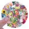 60-Sheet Waterproof Floral Sticker Pack for Journals, Guitars, and Notebooks