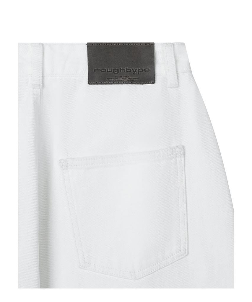 Lotaib Washed Patch Denim - White