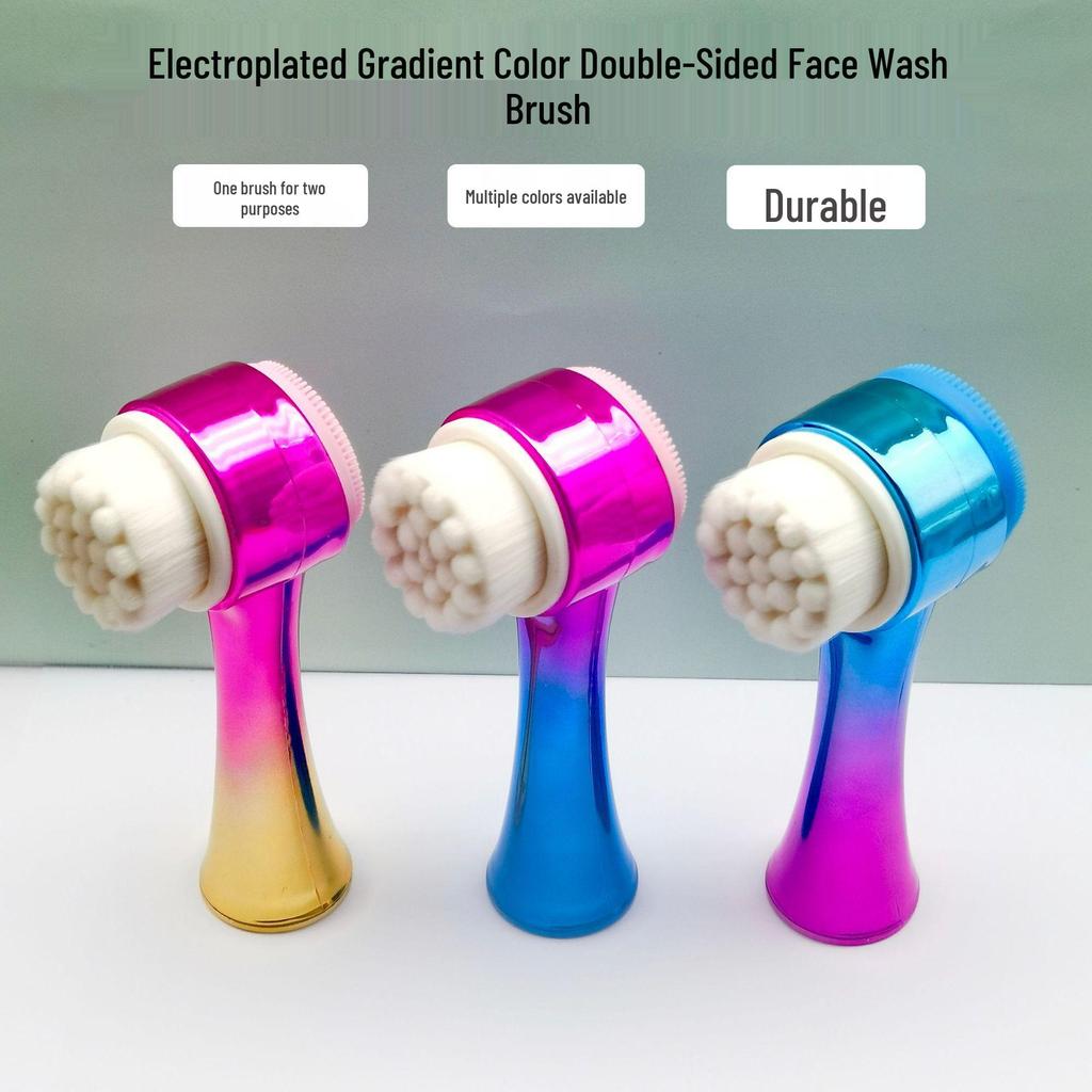 Weiche Silikon-Doppelseiten-Gesichtsbürste zur Reinigung, zum Auftragen von Make-up und zur Entfernung von Mitessern