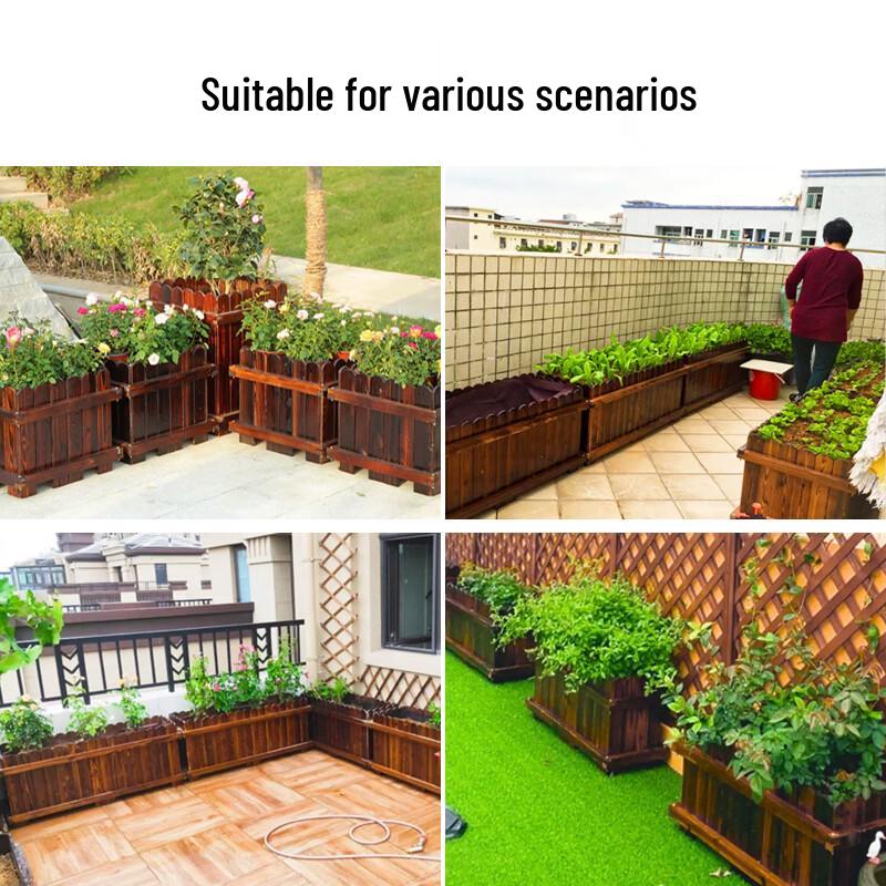 Woer Garden Rectangular Anti-Corrosion Solid Wood Planter Box
