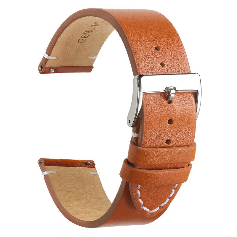 Genuine Calfskin Ultra-thin Watchband Watch Belt Strap Wristwatches Band 12mm 14mm 16mm 18mm 20mm 22mm 24mm Blue Beige Black