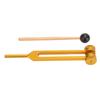 128Hz Heilstimmgabel-Set Stressabbau Aluminiumlegierung Medizinische Stimmgabel mit Hammer Klein Gold