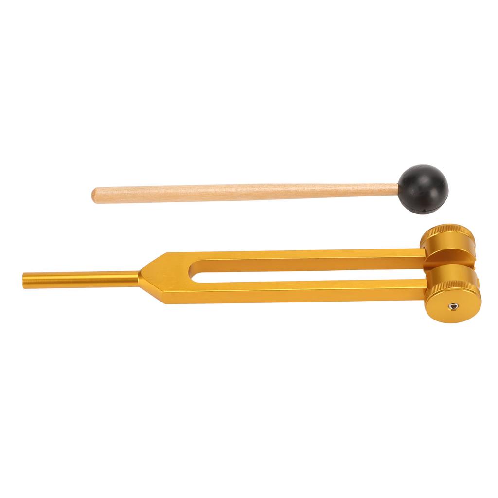 128Hz Heilstimmgabel-Set Stressabbau Aluminiumlegierung Medizinische Stimmgabel mit Hammer Klein Gold